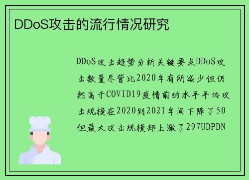 DDoS攻击的流行情况研究 