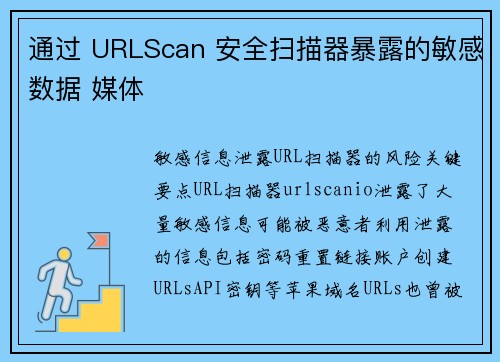 通过 URLScan 安全扫描器暴露的敏感数据 媒体